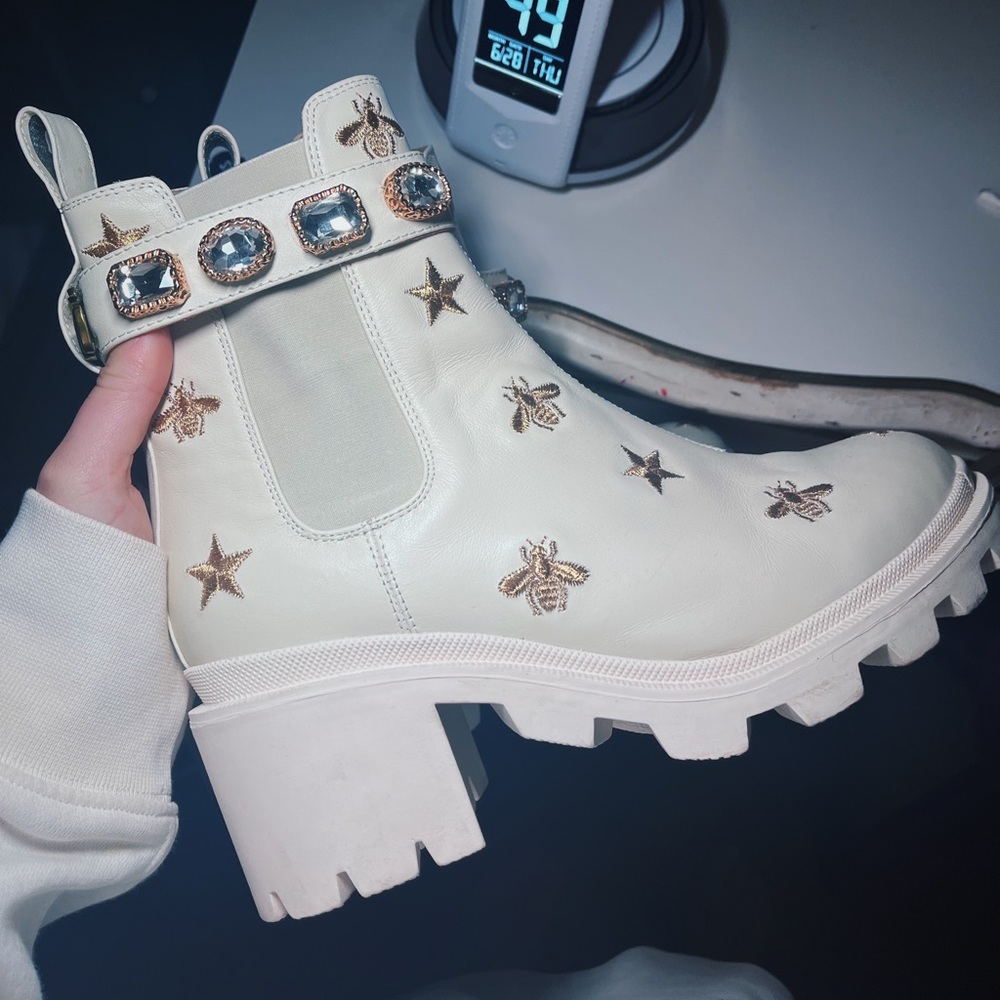 Gucci Bejeweled Snake Boots